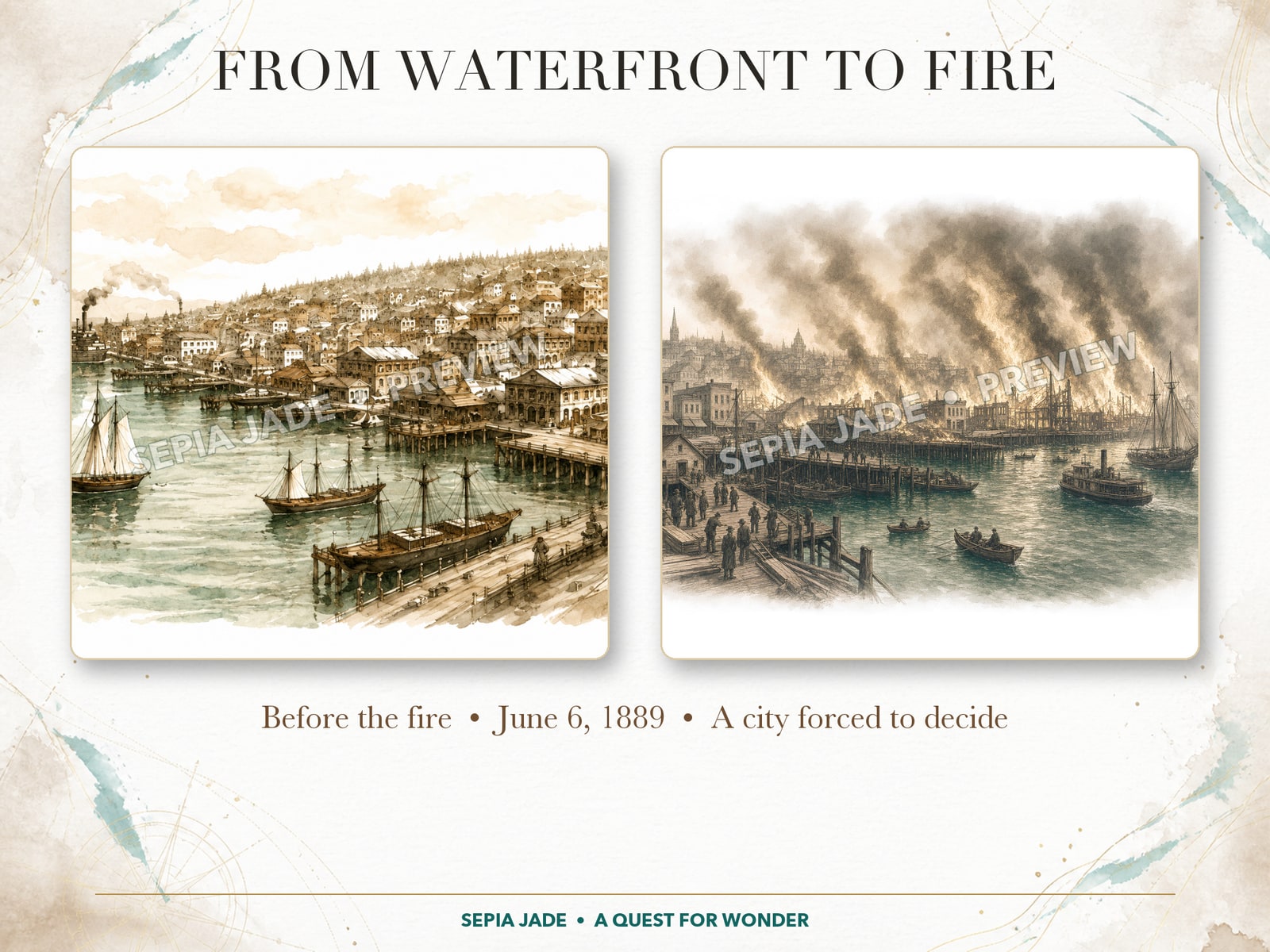 Seattle before and after the Great Fire