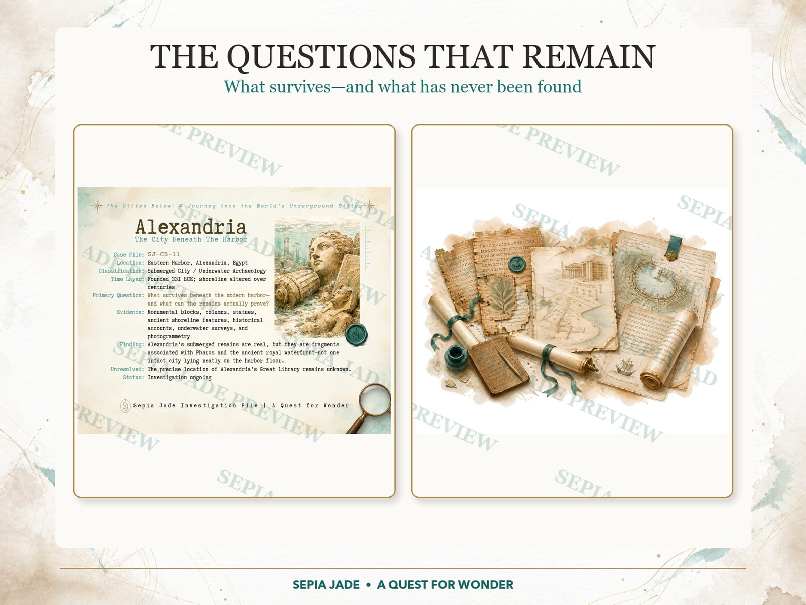 Alexandria catalog card and library research