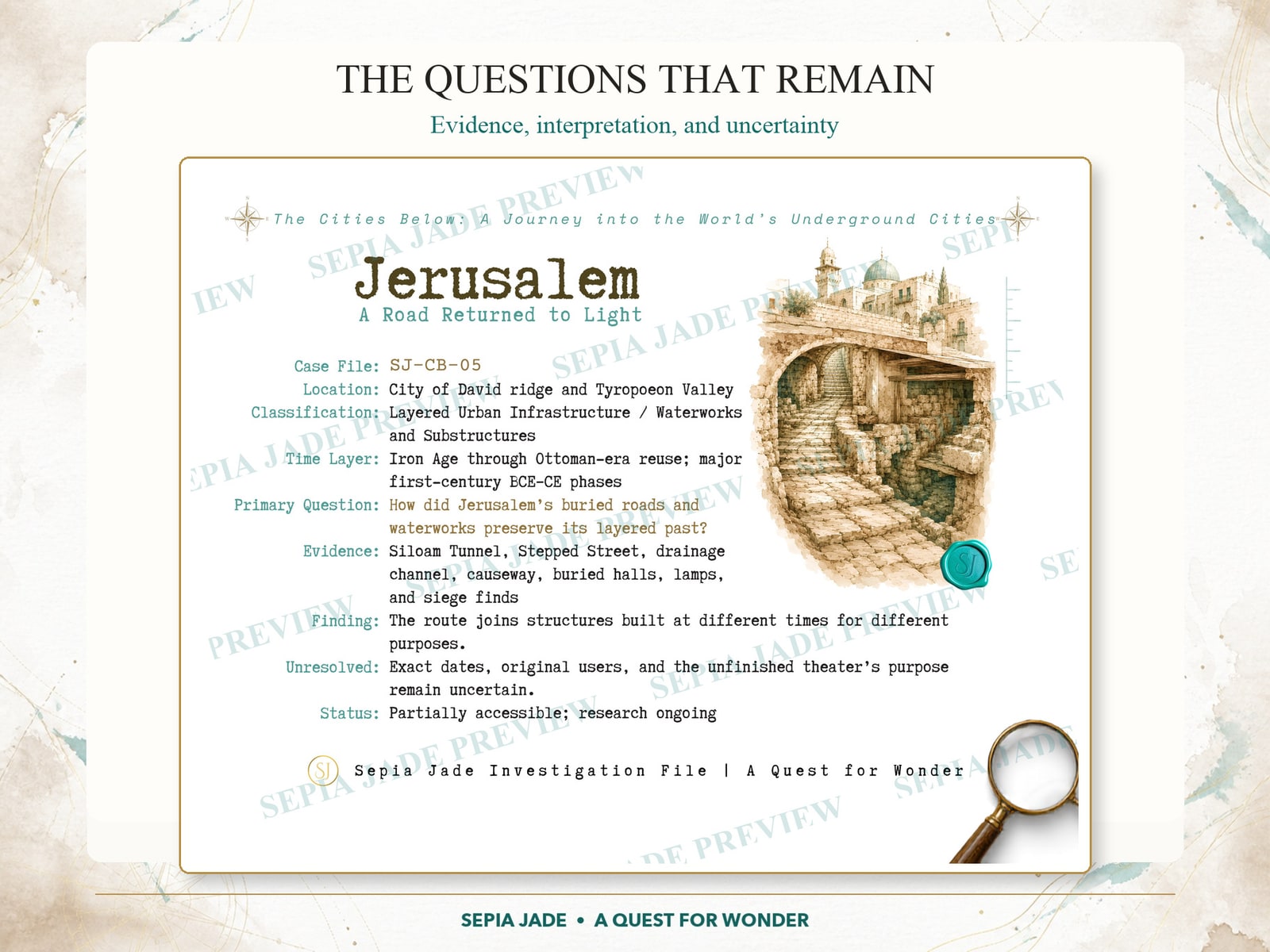 Jerusalem catalog card