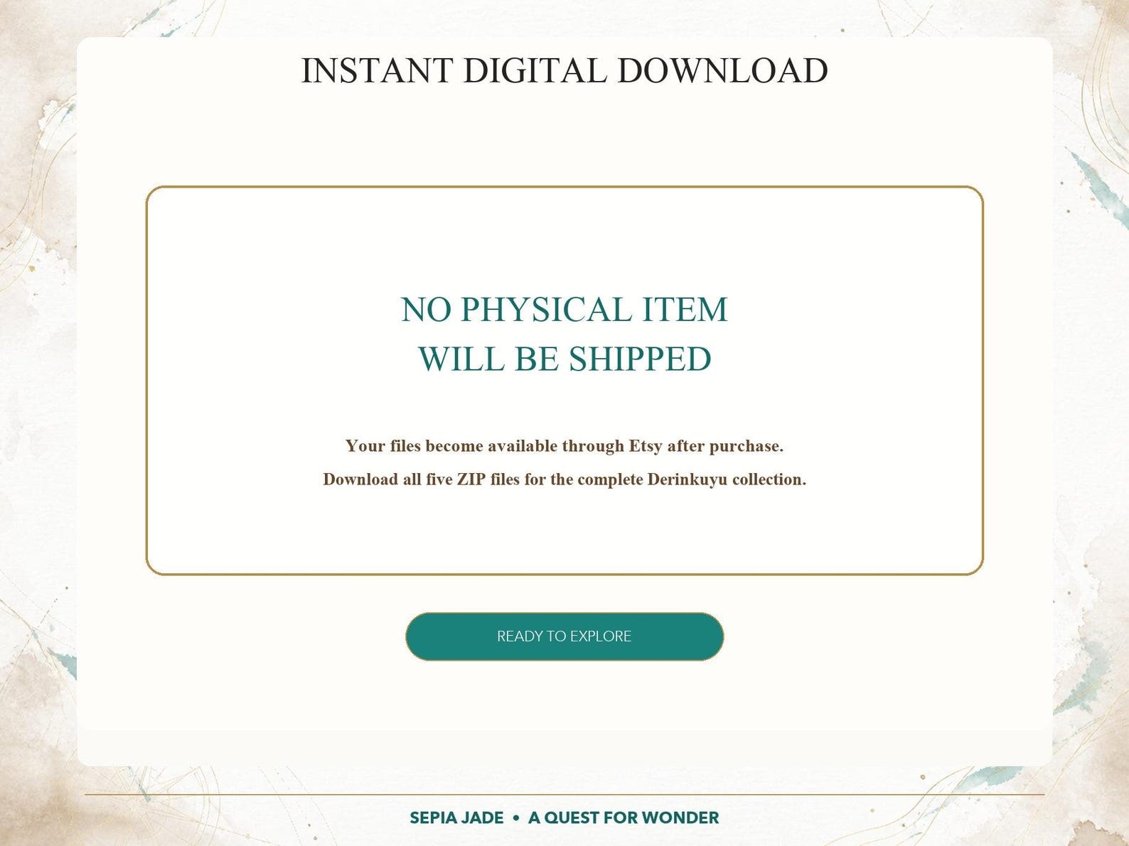 Derinkuyu instant digital download information