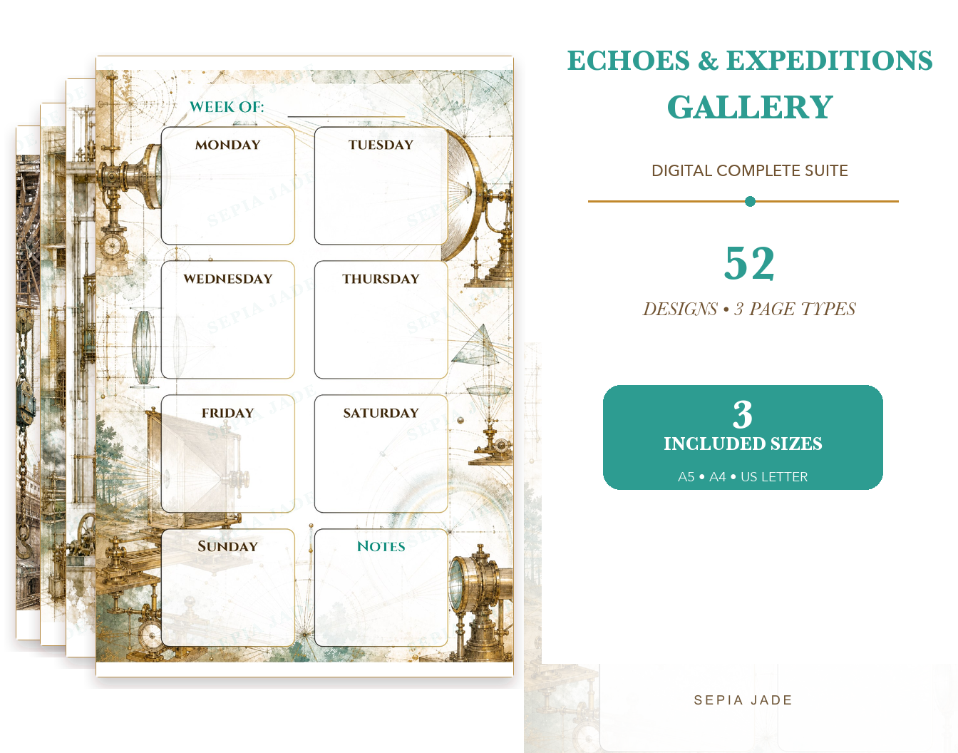 Echoes & Expeditions Gallery — Digital Complete Suite — 52 Designs hero preview