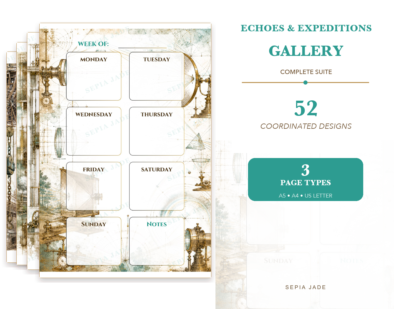 Echoes & Expeditions Gallery — Digital Complete Suite — 52 Designs
