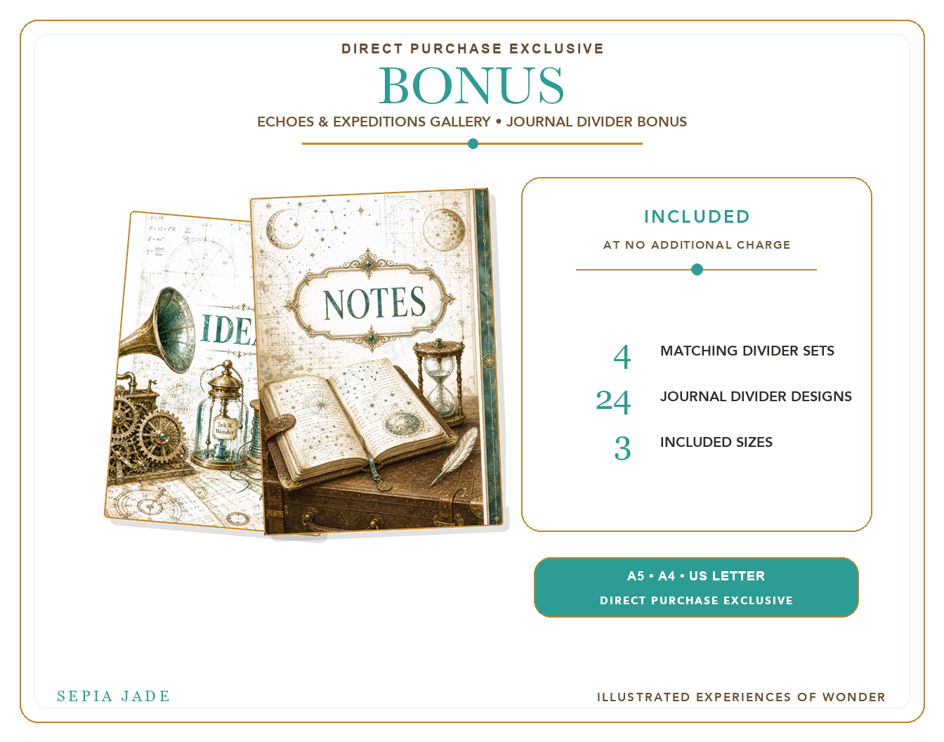 Direct-purchase All Four Matching Journal Divider Bonuses preview for Echoes & Expeditions Gallery