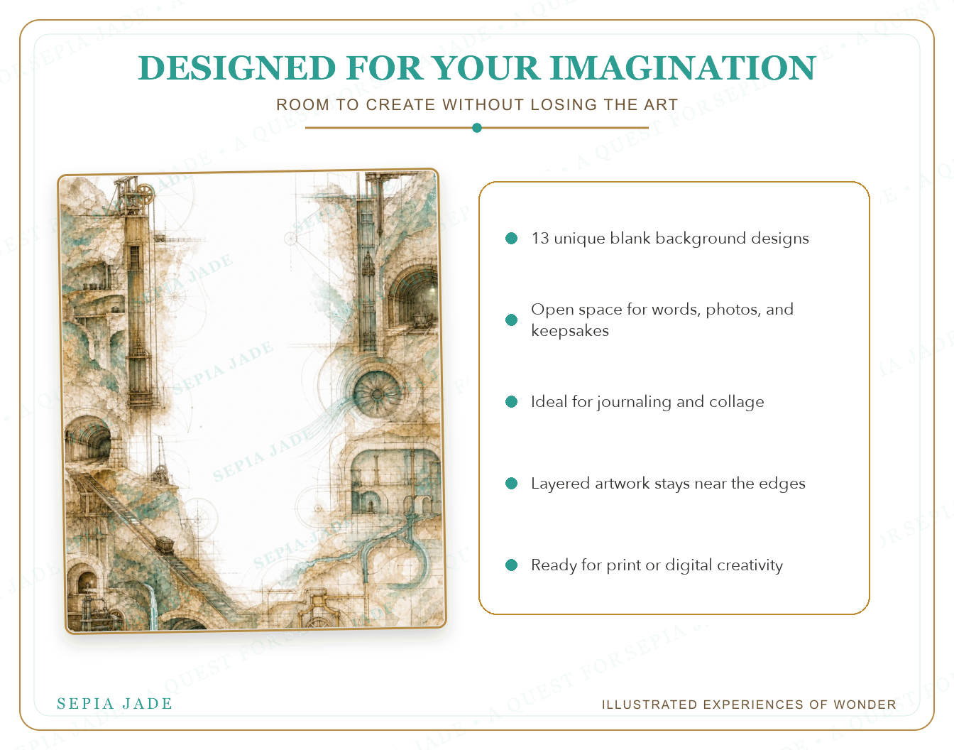 Product details for City of Iron and Stone Digital Blank Backgrounds — 13 Designs