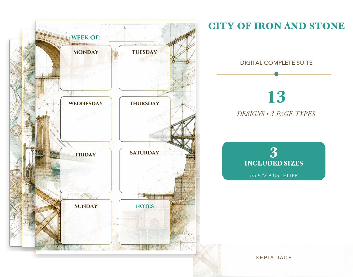 City of Iron and Stone Digital Complete Suite — 13 Designs hero preview