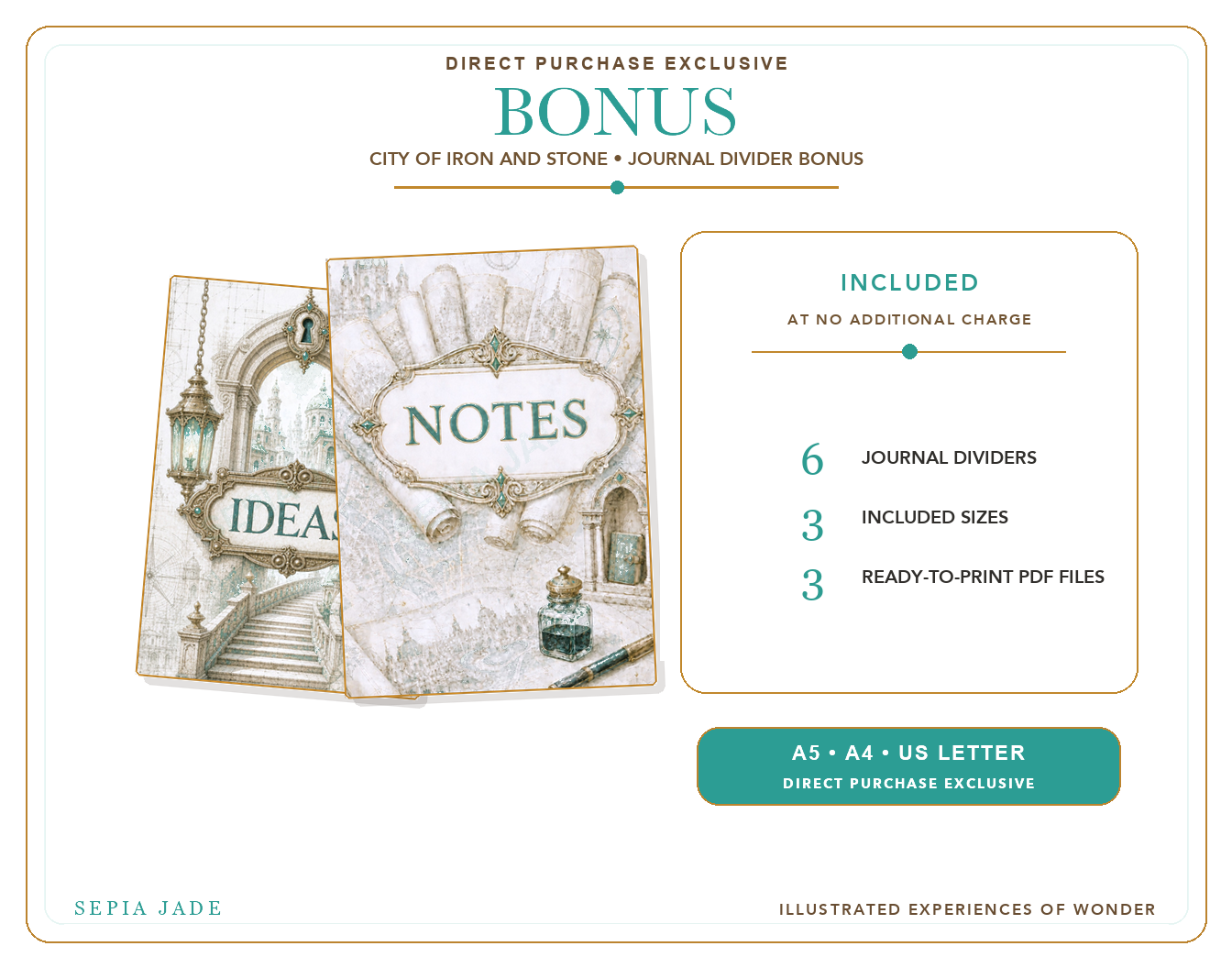Direct-purchase Journal Divider Bonus preview for City of Iron and Stone