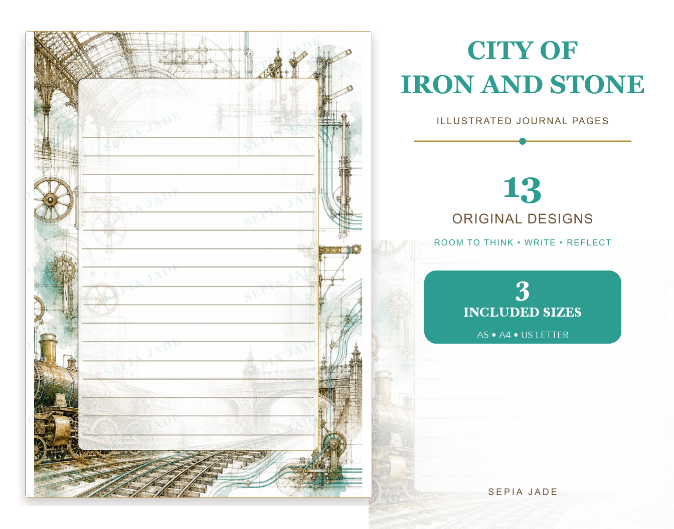 City of Iron and Stone Digital Journal Pages — 13 Designs