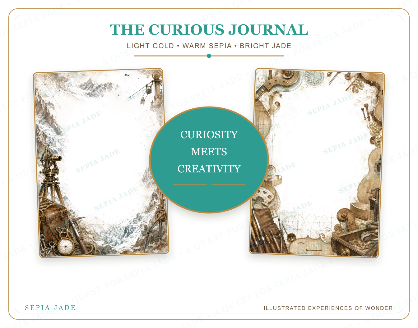 The artwork story for The Curious Journal Digital Blank Backgrounds — 13 Designs