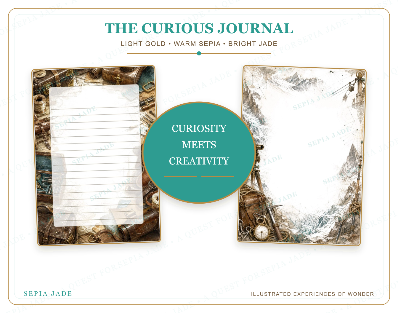 The artwork story for The Curious Journal Digital Complete Suite — 13 Designs