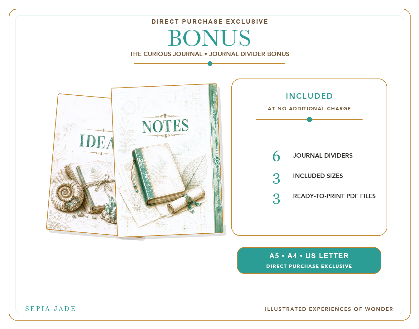 Direct-purchase Journal Divider Bonus preview for The Curious Journal