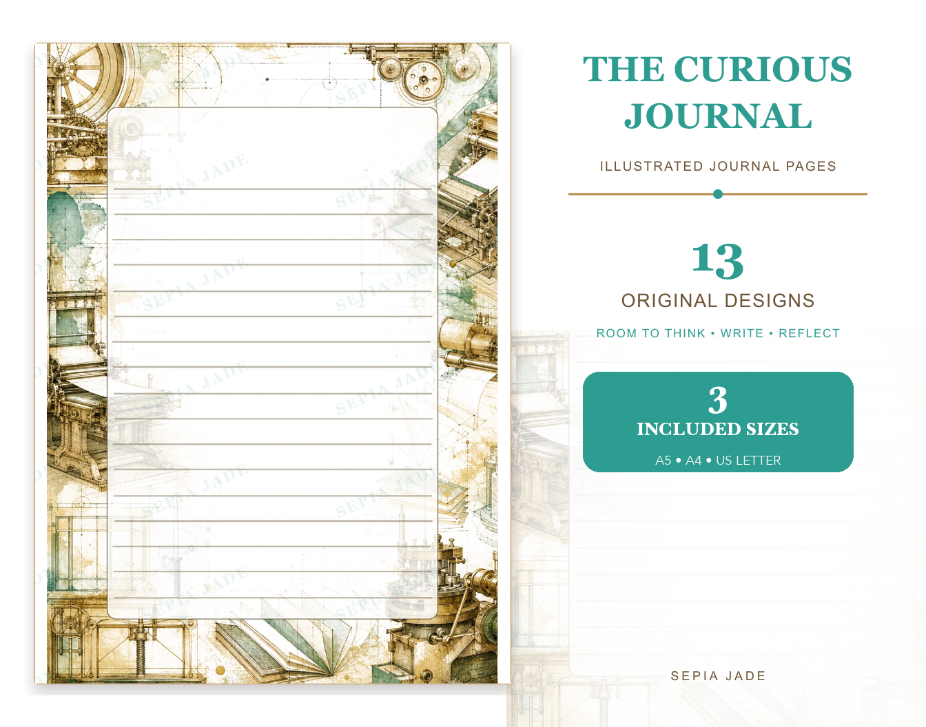 The Curious Journal Digital Journal Pages — 13 Designs