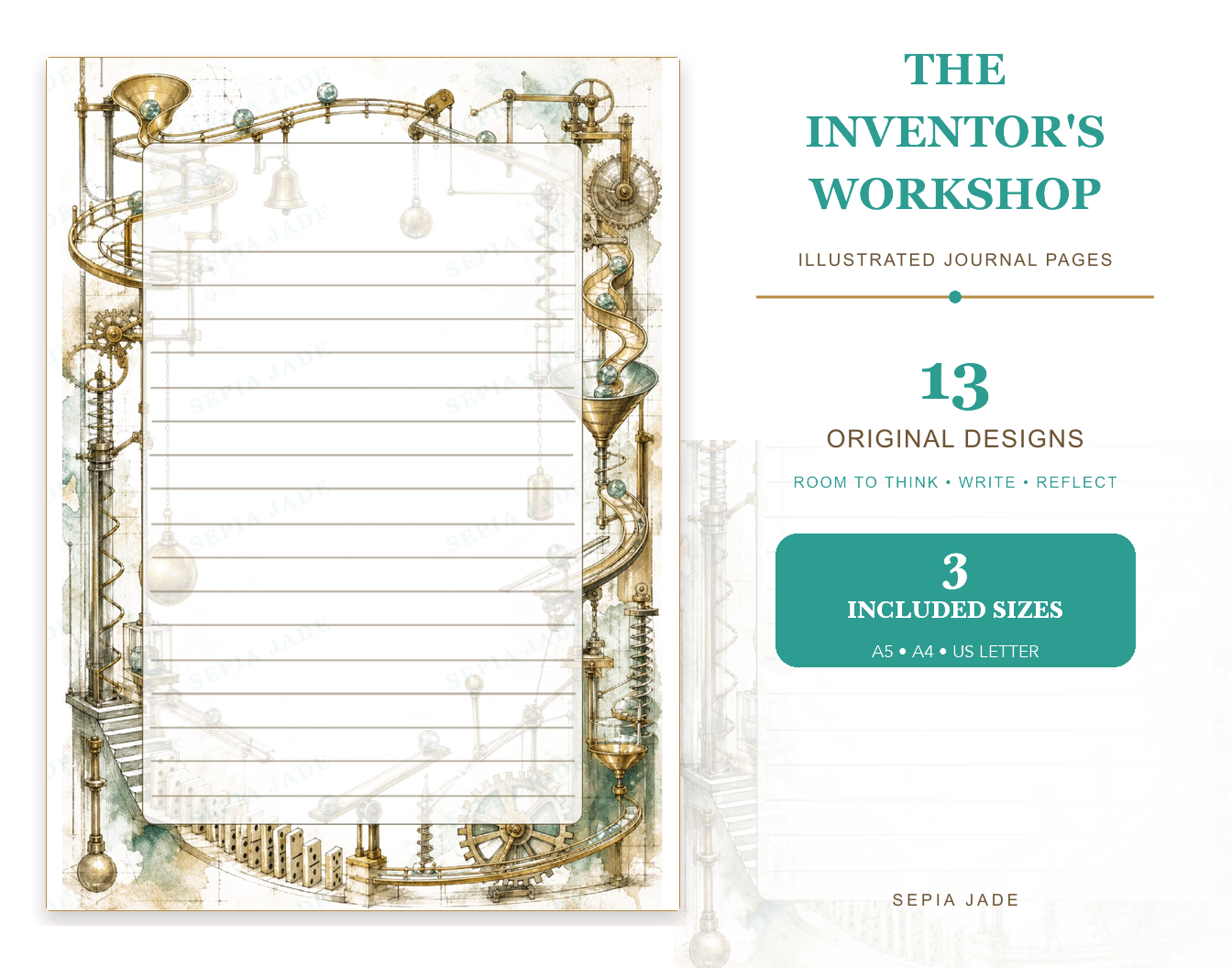 The Inventor's Workshop Digital Journal Pages — 13 Designs hero preview