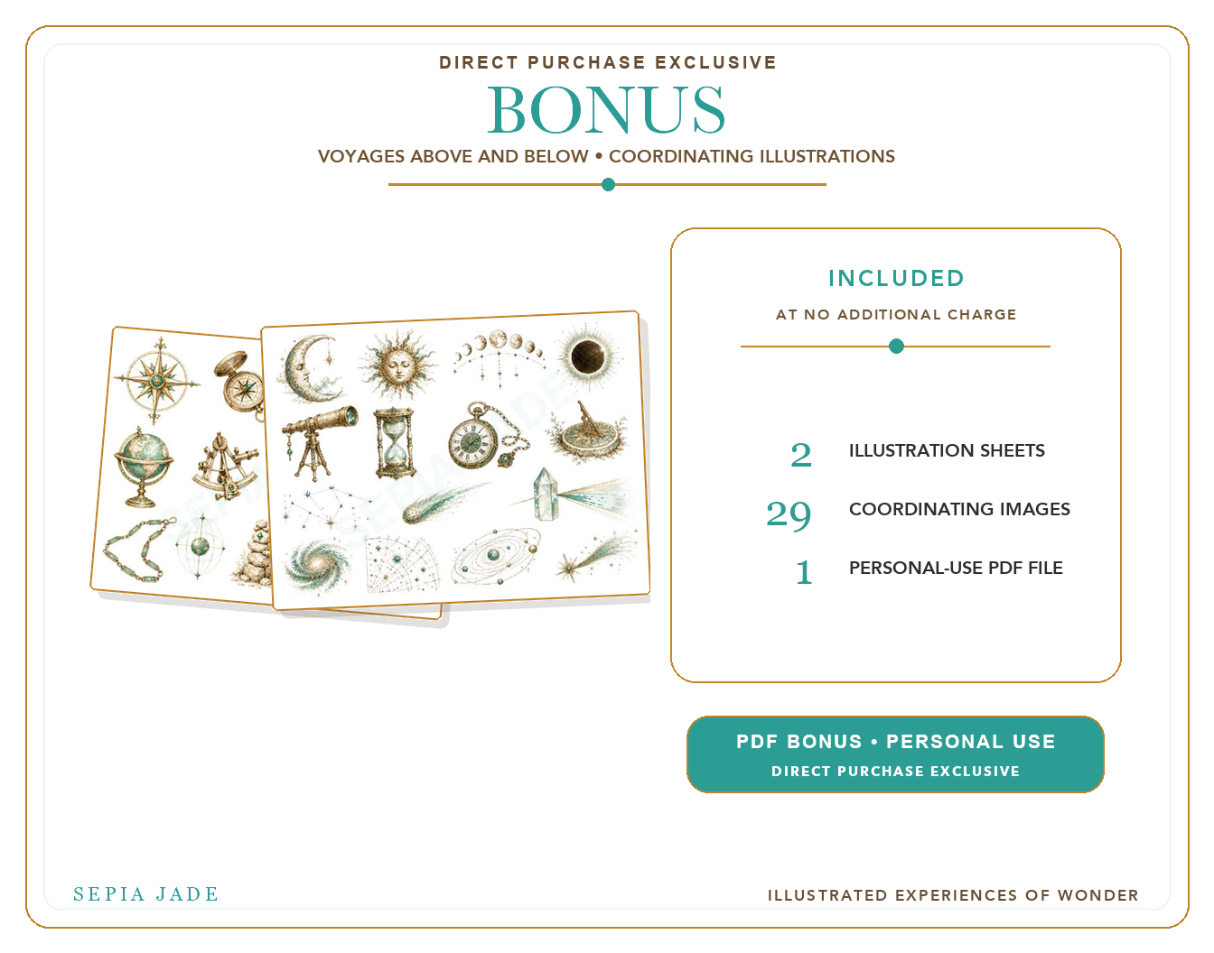 Direct-purchase Coordinating Illustration Bonus preview for Voyages Above and Below