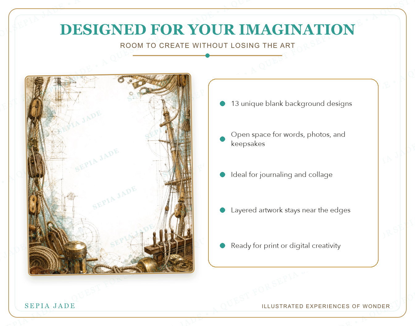 Product details for Voyages Above and Below Digital Blank Backgrounds — 13 Designs