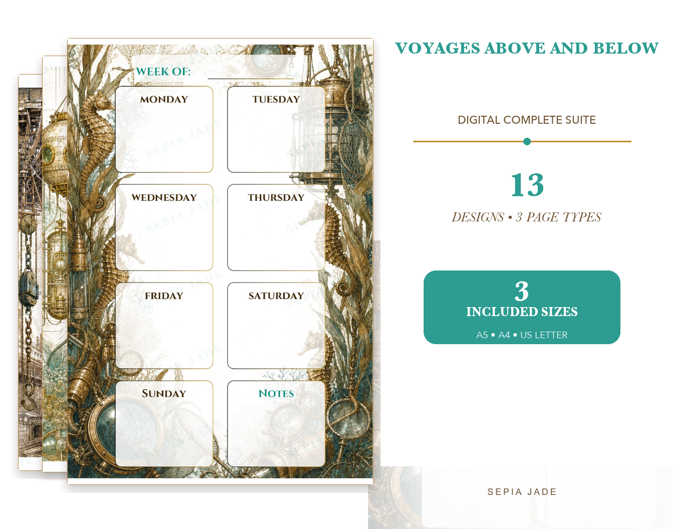 Voyages Above and Below Digital Complete Suite — 13 Designs hero preview