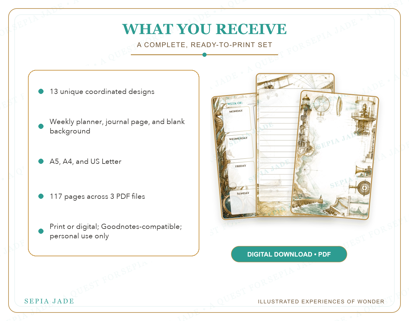 What is included in Voyages Above and Below Digital Complete Suite — 13 Designs