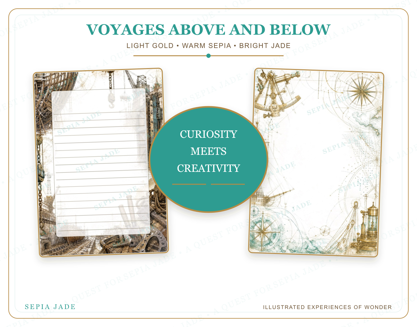 The artwork story for Voyages Above and Below Digital Complete Suite — 13 Designs