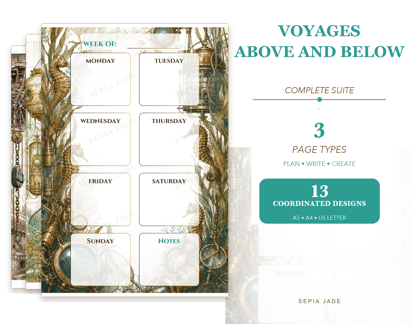 Voyages Above and Below Digital Complete Suite — 13 Designs